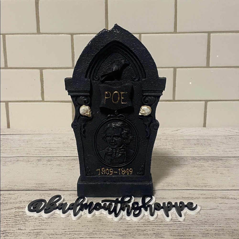 *Michaels Halloween Resin Tombstone Decor - Edgar Allan Poe